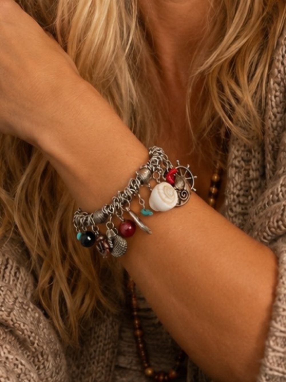 ✨ VINTAGE NAUTICAL CHARM BRACELET | BEACHY COASTAL STATEMENT PIECE ⚓🐚